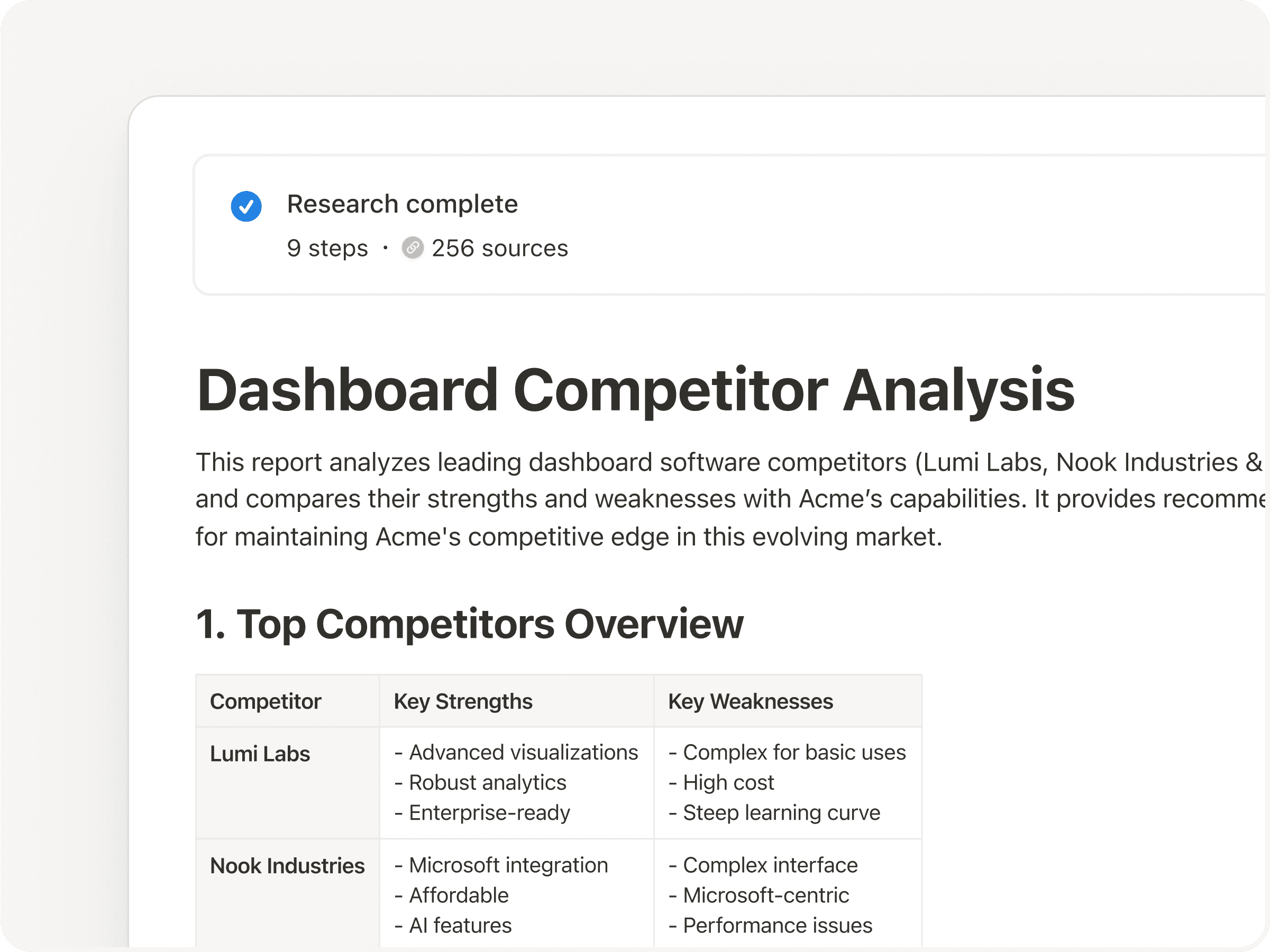 (간결한) 리서치 결과