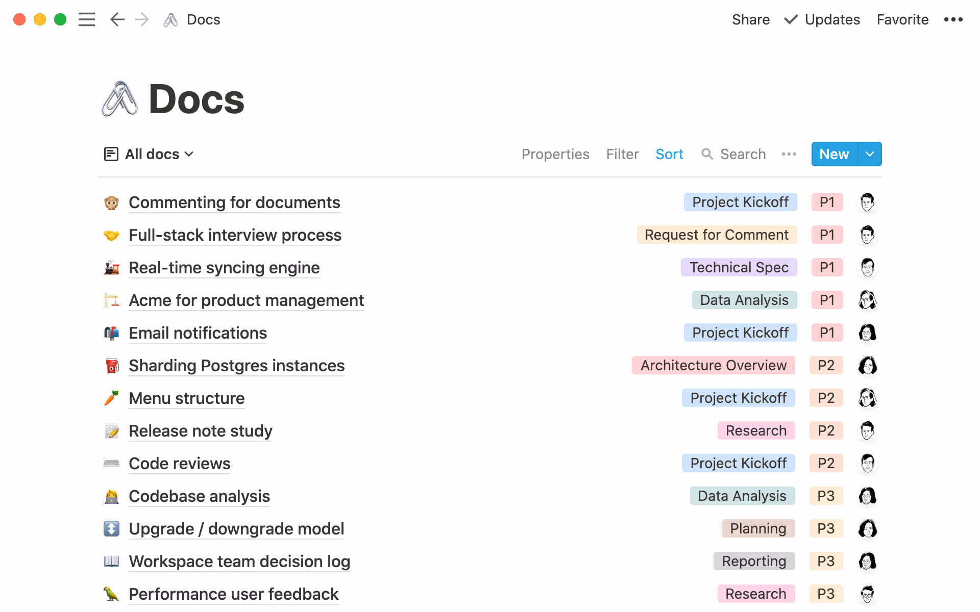A docs database can organize all those random thoughts when they pop up.