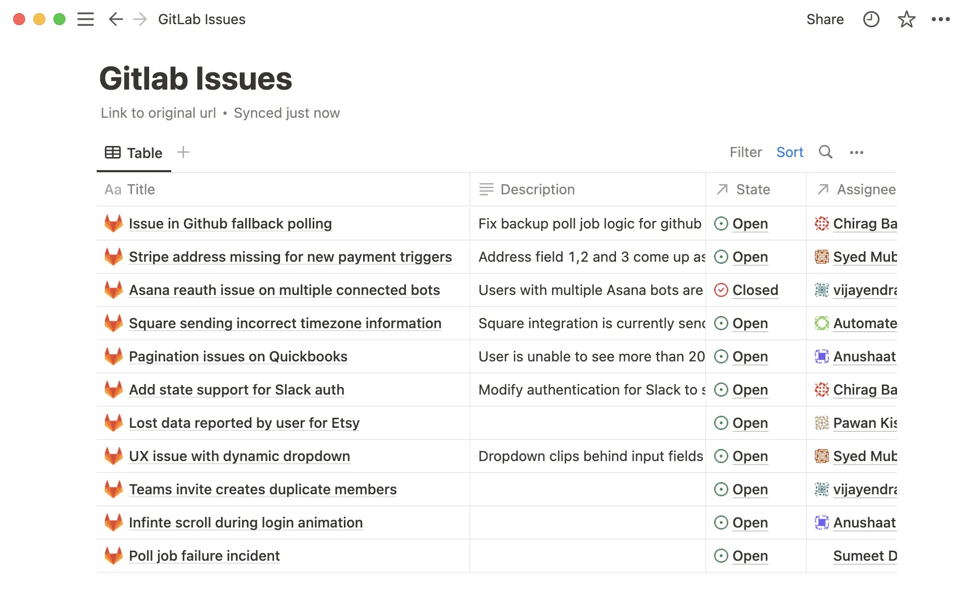 GitLab 동기화된 데이터베이스