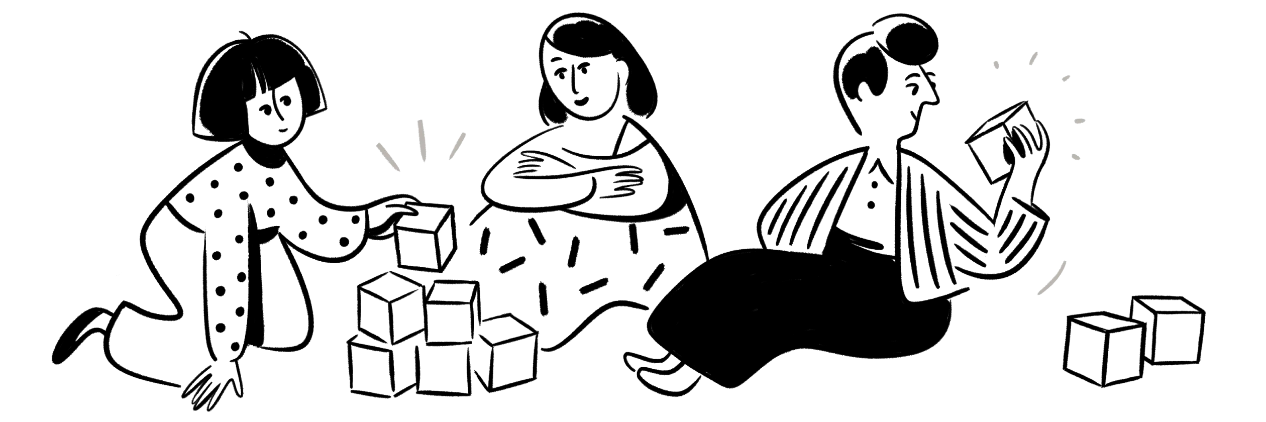 People playing with blocks