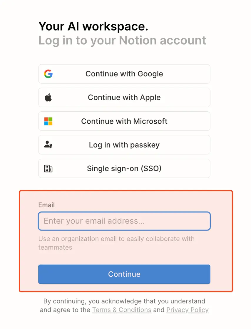 hc: log in with notion account