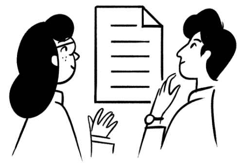 일러스트 – 문서를 보는 사람들