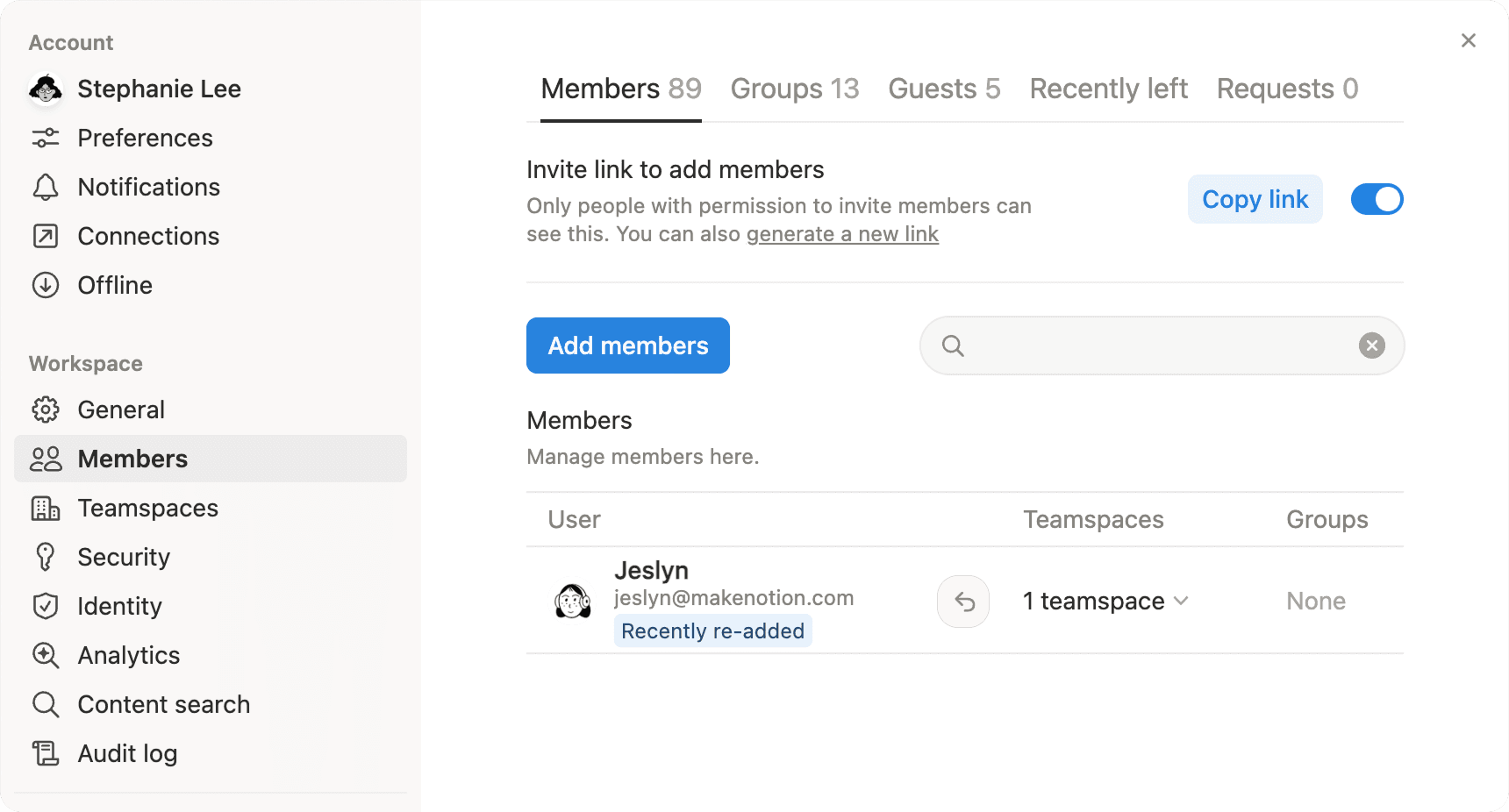 도움말 센터: 사용자 콘텐츠 및 사용 권한 복원