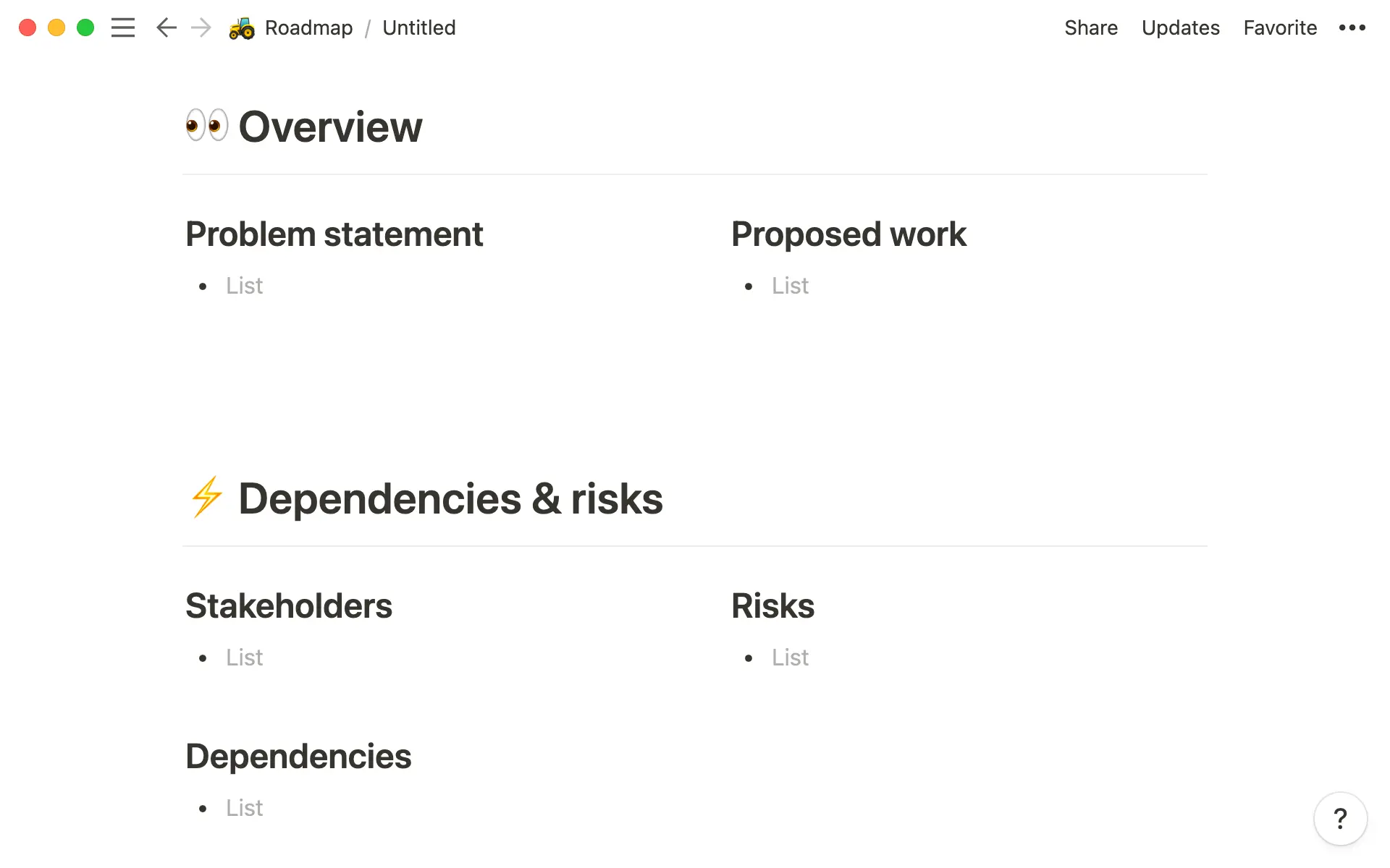 Headers help make information in your templates digestible.